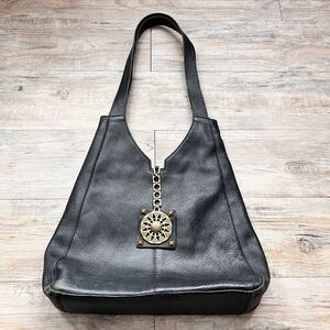 Andarella Black Leather Hobo Bag Boho Earthy Grunge Slouchy Shoulder Summer